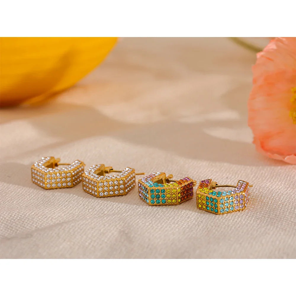 Hoop earrings cubic zirconia