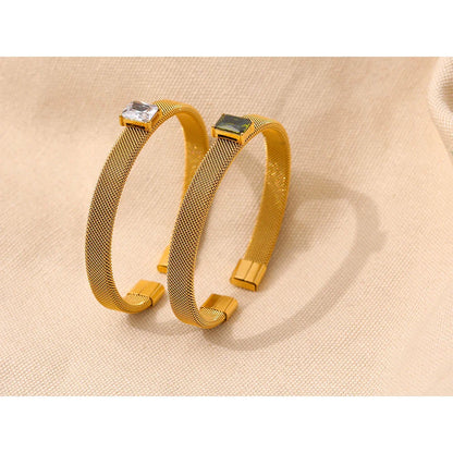 Olive Green Chain Cuff Bracelet