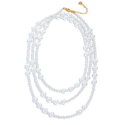 Layered Imitation Pearl Bib Necklace