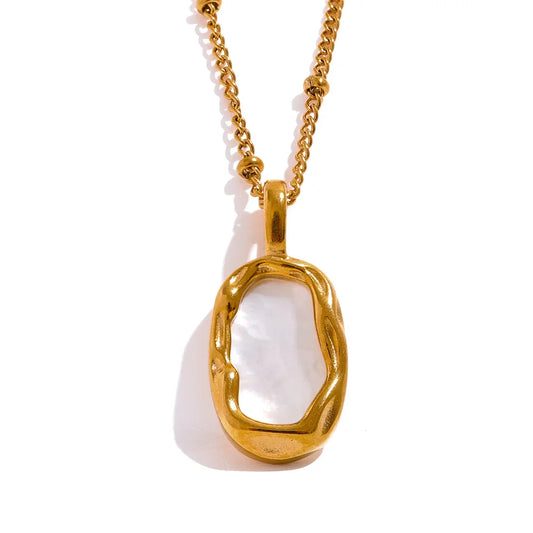 Double-Sided Shell Pendant Necklace