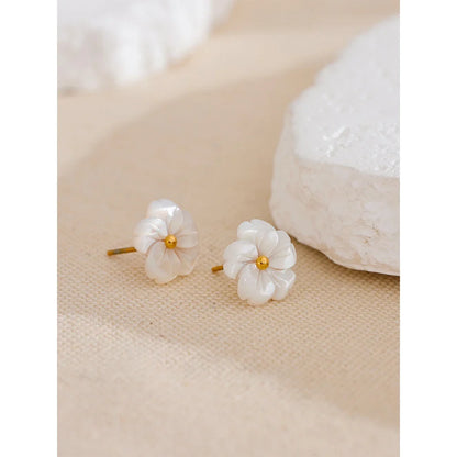 Flower Earrings White