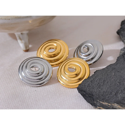Round Circle Big Stud Earrings