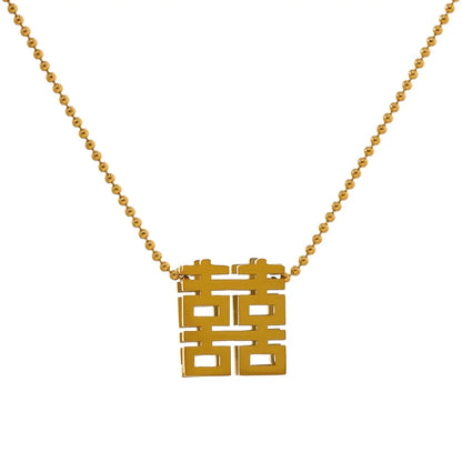 Lucky Chinese Character Pendant Necklace