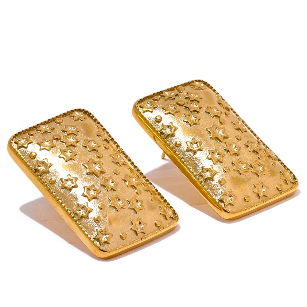 Square Star Stud Earrings