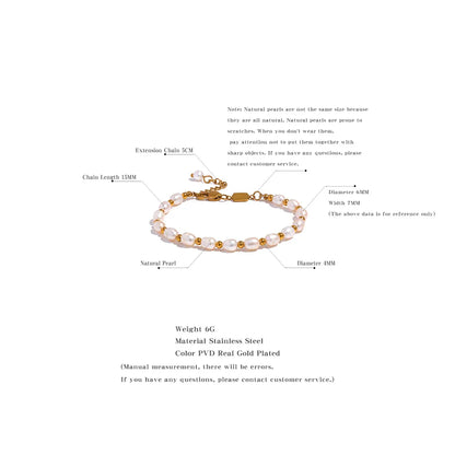 Freshwater Pearl & PVD Charm Bracelet
