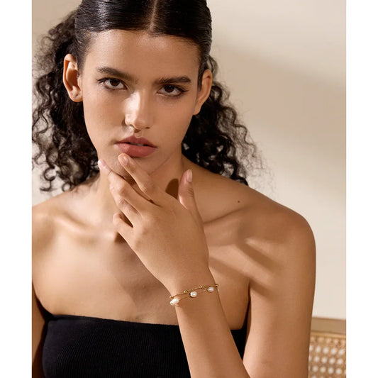 Gold Bracelet With Beads