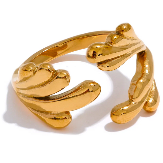 Sea Wave Geometric Ring