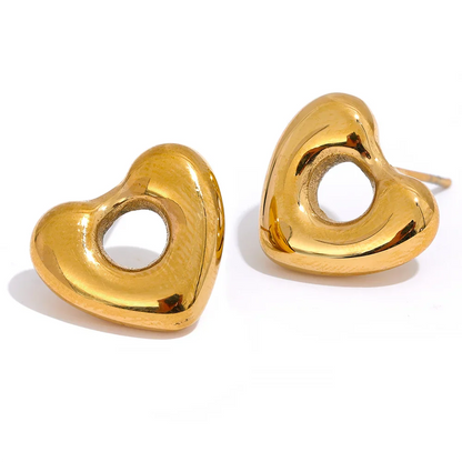 Heart Hollow Stud Earrings