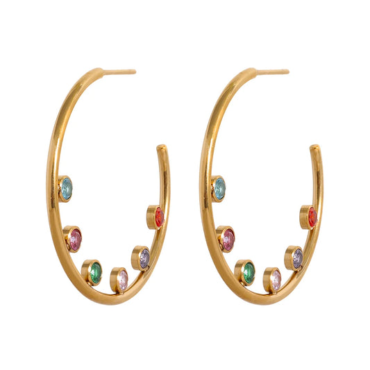 Cubic zirconia hoop earrings