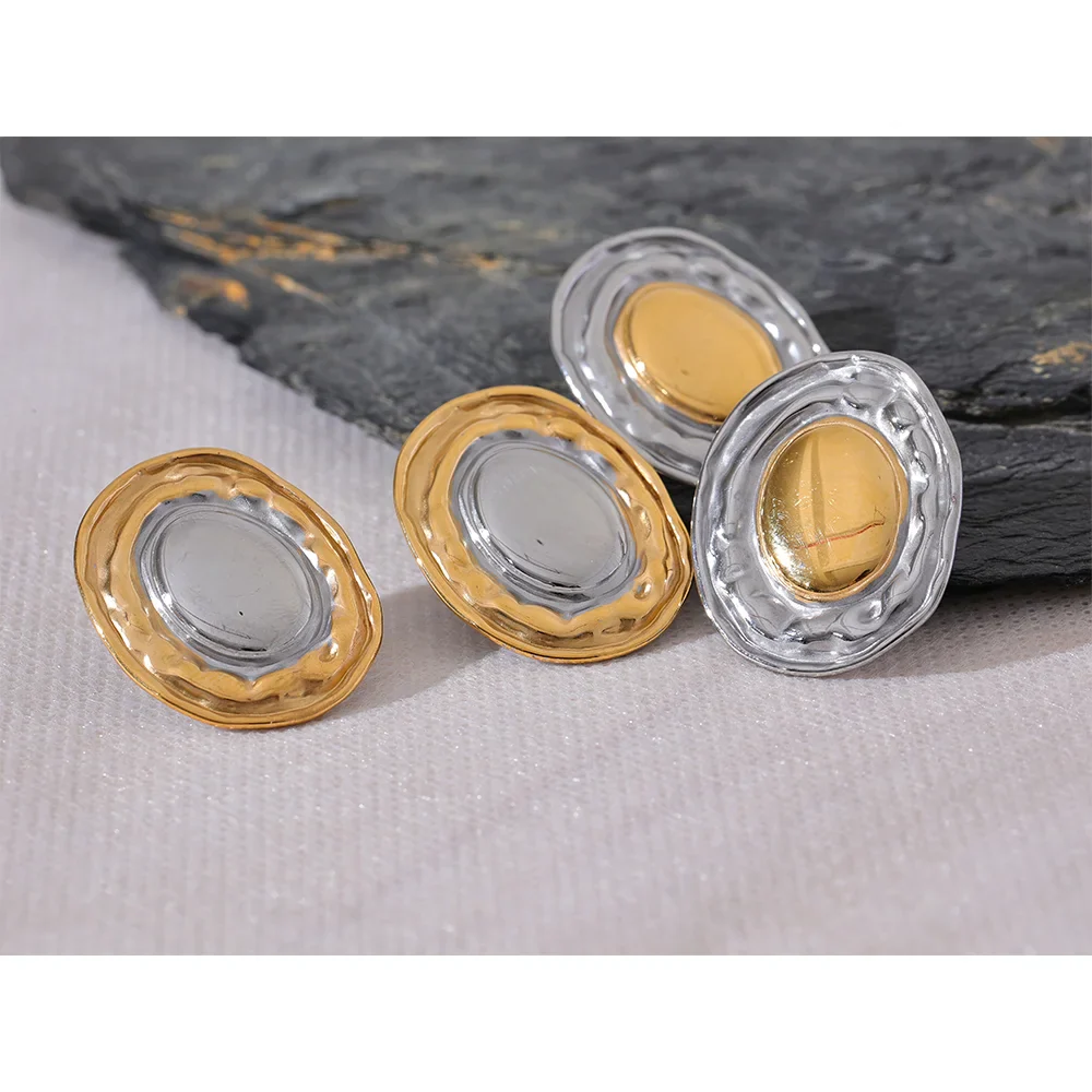 Round Statement Stud Earrings