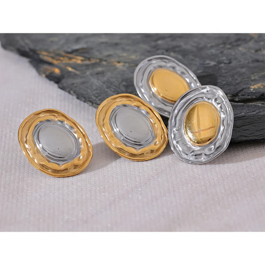 Round Statement Stud Earrings