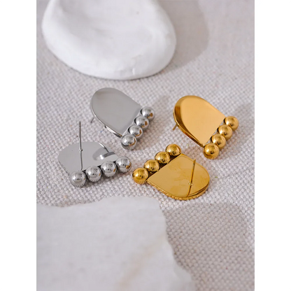Geometric Beads Stud Earrings