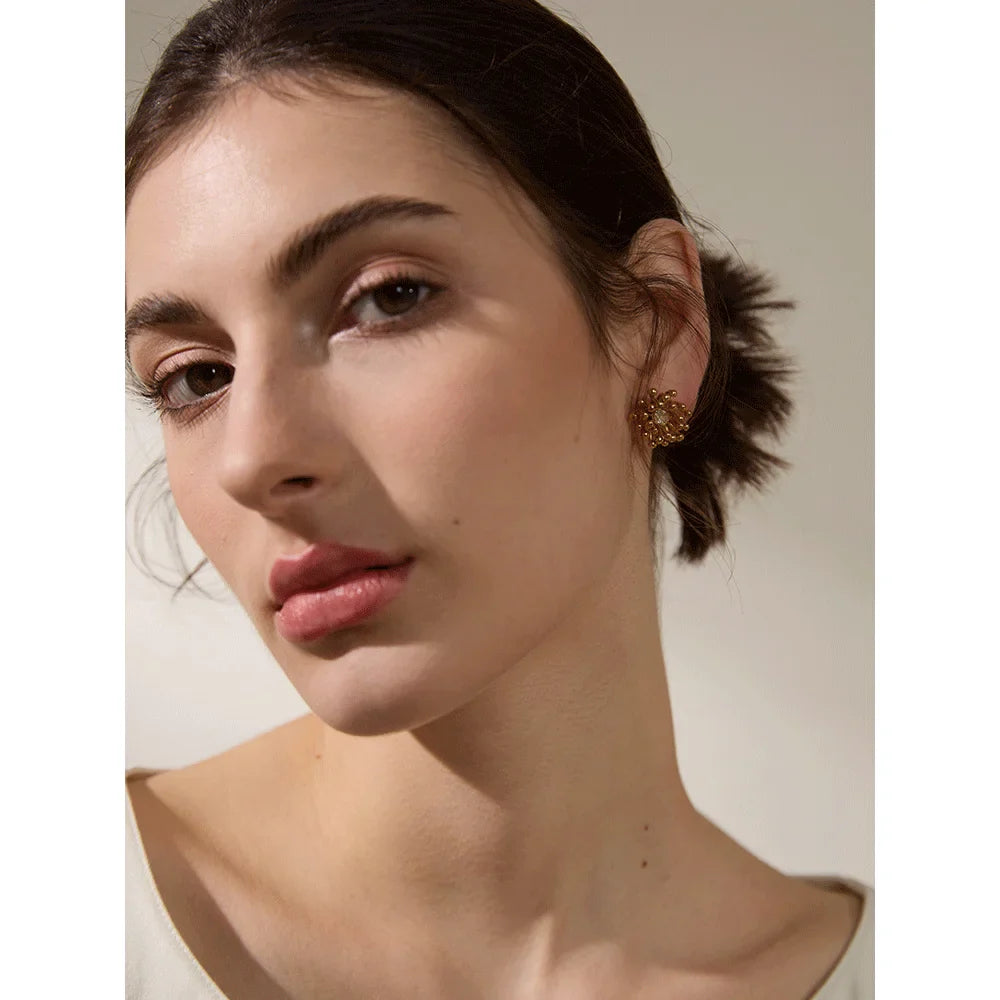 Flower Gold Earrings