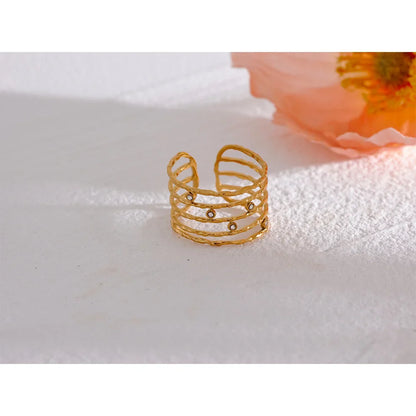 Finger CZ Wide Ring