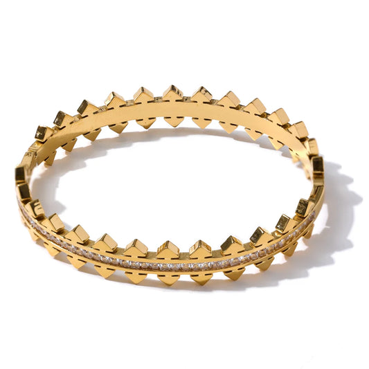 Unique CZ Geometric Bracelet