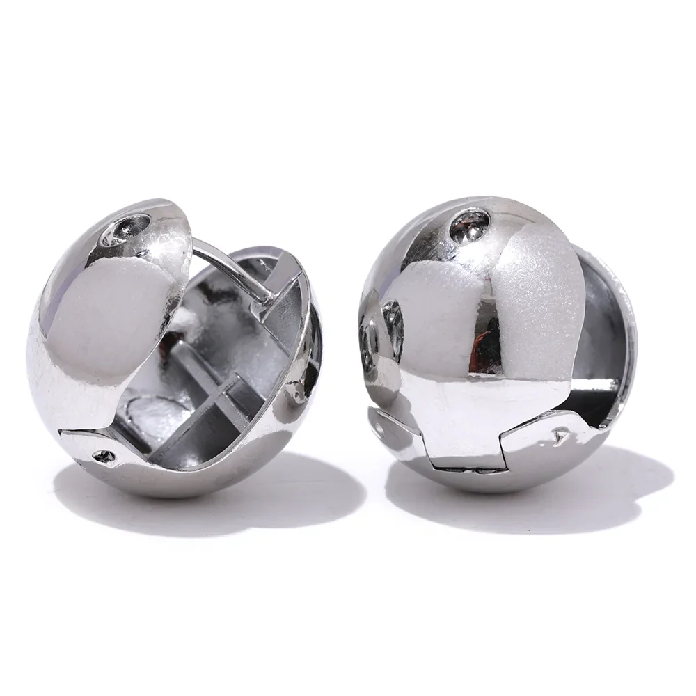 Round Hollow Hoop Earrings