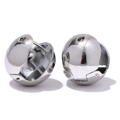Round Hollow Hoop Earrings