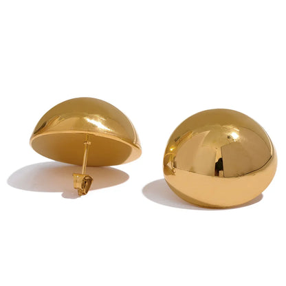 Half Round Stud Earrings