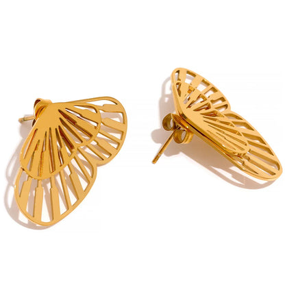 Butterfly Metal Stackable Stud Earrings