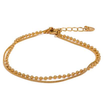Flat & Bead Chain Bracelet