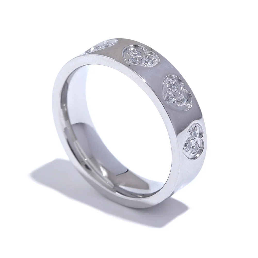 Cubic Zirconia Heart  Round Ring