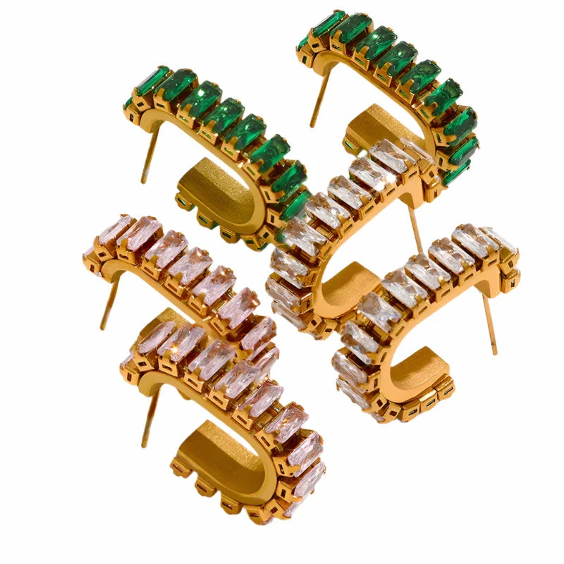 316L Zirconia Geometric Earrings