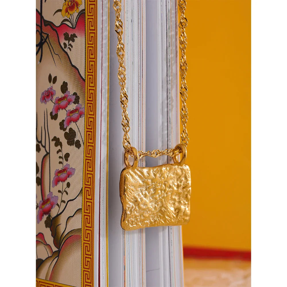 Vintage Fashion Stone Eye Bead Zircon Square Pendant Stainless Steel Luxury Necklace for Women Charm Golden Jewelry Gift