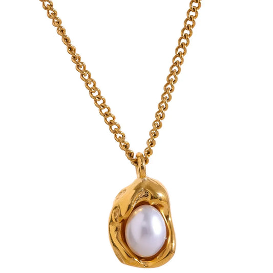 Imitation Pearl Drop Pendant Necklace