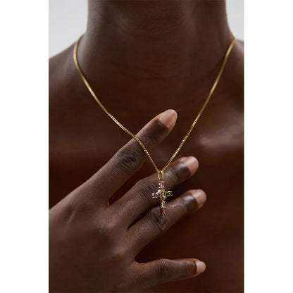 Small Gold Cross Necklace