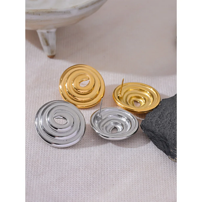Round Circle Big Stud Earrings
