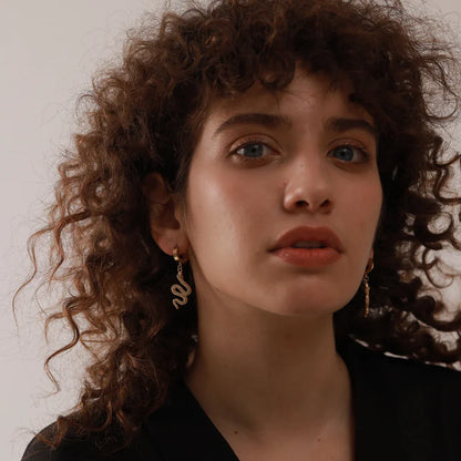 Gold snake earrings