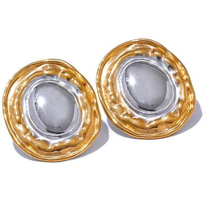 Round Statement Stud Earrings