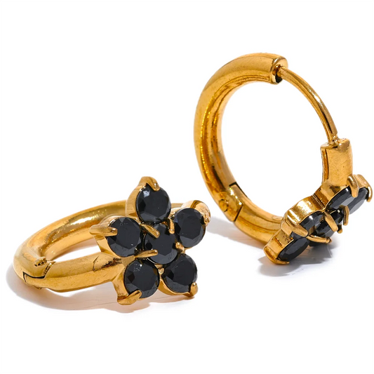 Flower Hoop Earrings