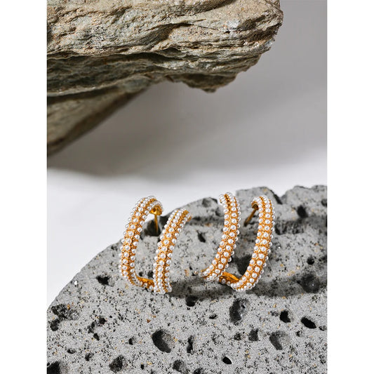 Pearl Hoop Earrings