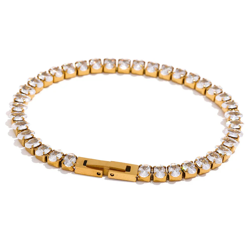 CZ Tennis Necklace Bracelet Set