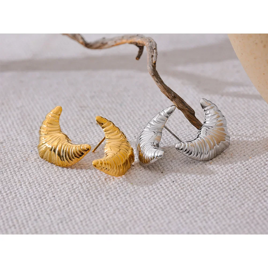 Croissant Moon Stud Earrings