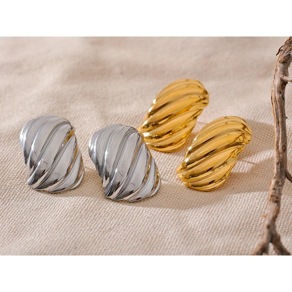 Geometric Metal Stud Earrings