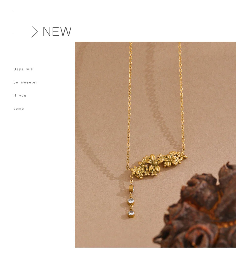 Gold Flower Necklace