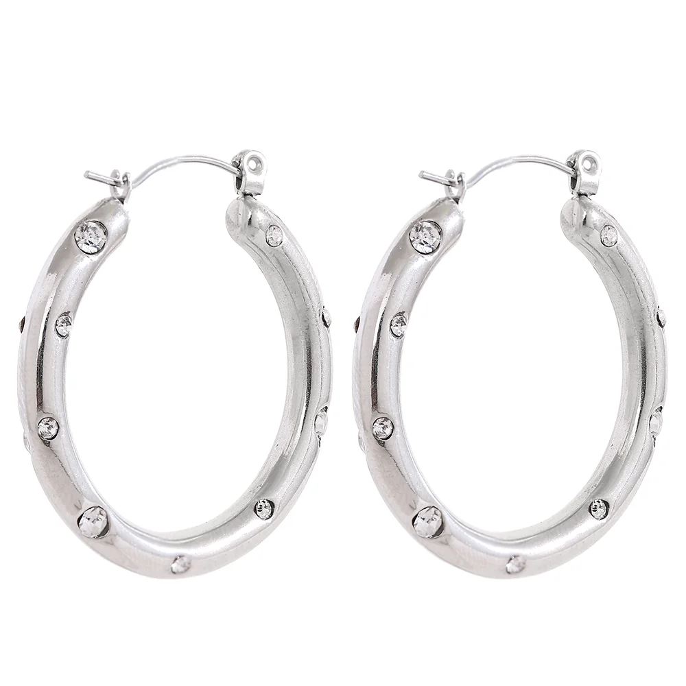 Colorful CZ Hoop Earrings