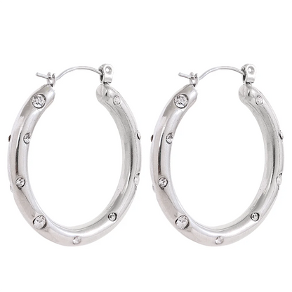 Colorful CZ Hoop Earrings