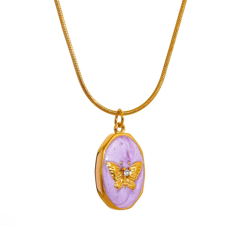 Opal Butterfly Necklace