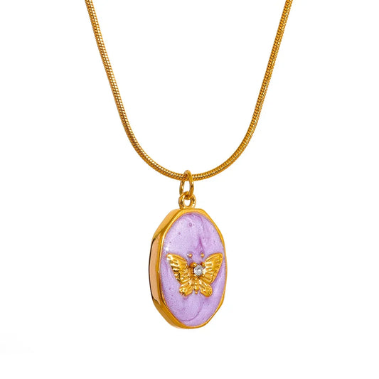 Opal Butterfly Necklace
