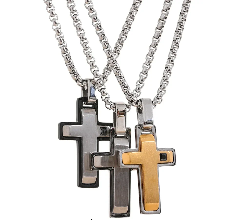 Cross Necklace Silver and Gold