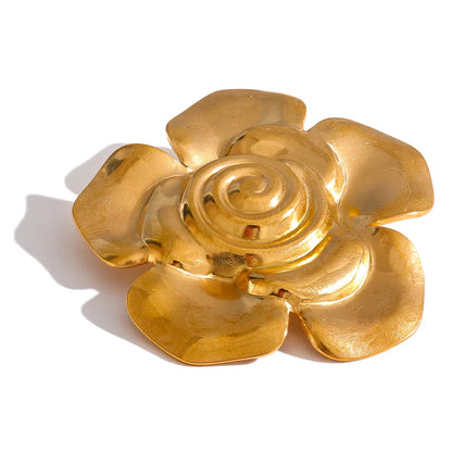 18K Gold Flower Brooch