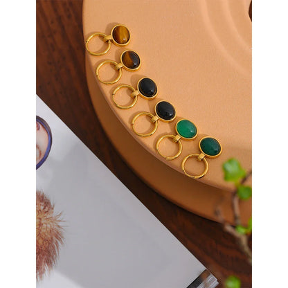 Stone drop earrings