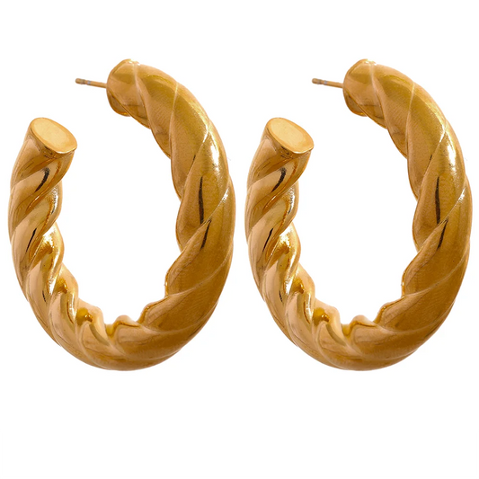 Twisted Round Stud Earrings  Earrings