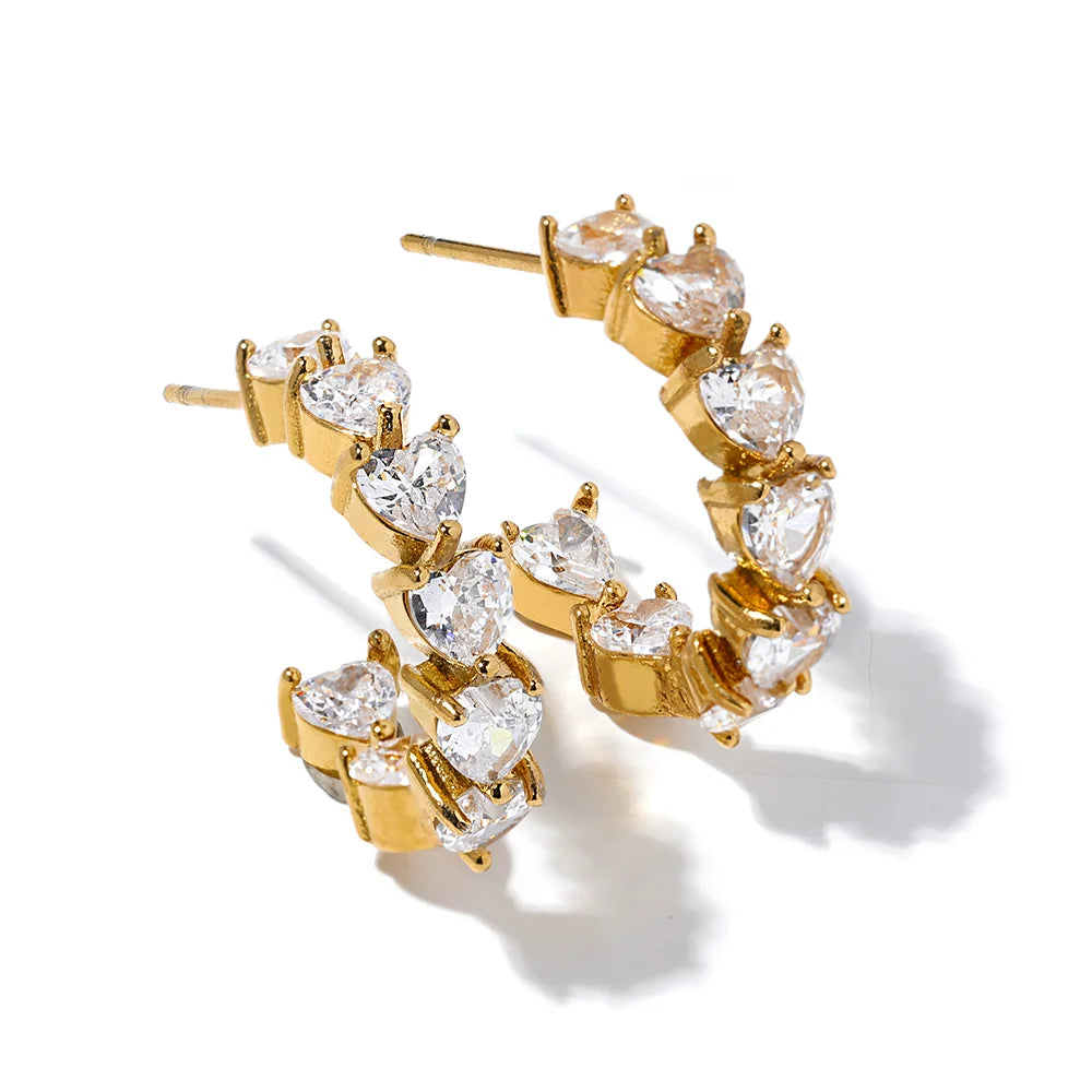 Colorful Cubic Zirconia Hoop Earrings