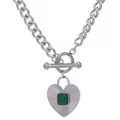 Heart Agate Pendant Necklace