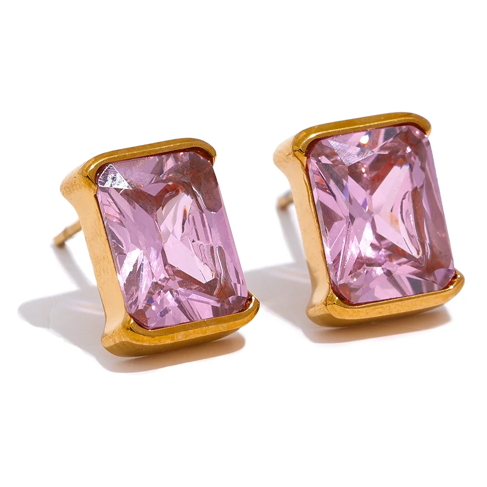 Zirconia Square Stud Earnings