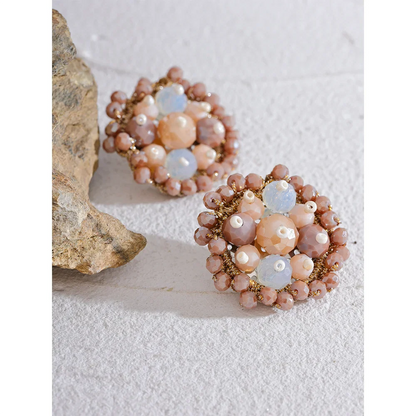 Pink Beaded Earrings